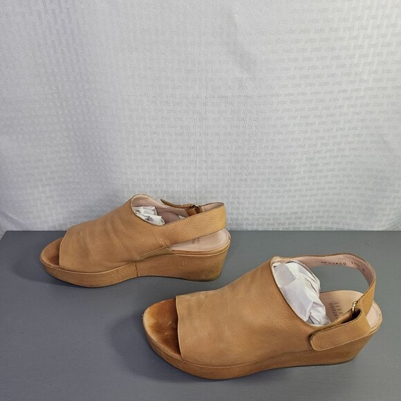 Stuart Weitzman Womens Tan Leather Wedge Sandals 10.5M - Picture 7 of 10